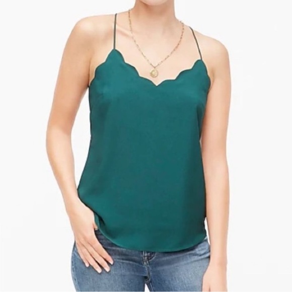 J. Crew Tops - J.Crew Scalloped Racerback Cami Top Sz 14